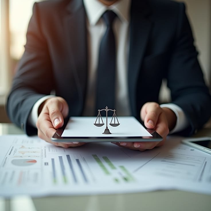 Business man achieving the legal compliances